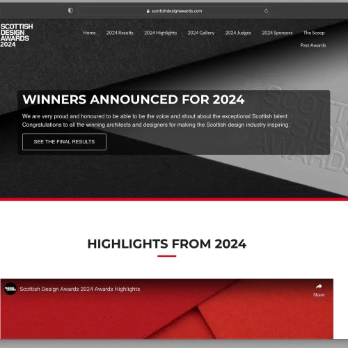 Scottish Design Awards Website